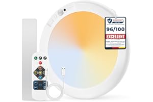 Combuh Battery Operated Shower Light Waterproof Inside, Rechargeable Motion Sensor Ceiling Lights Battery Powered with Remote, No Wiring Magnetic Cordless LED Overhead Lighting for Closet Hallway