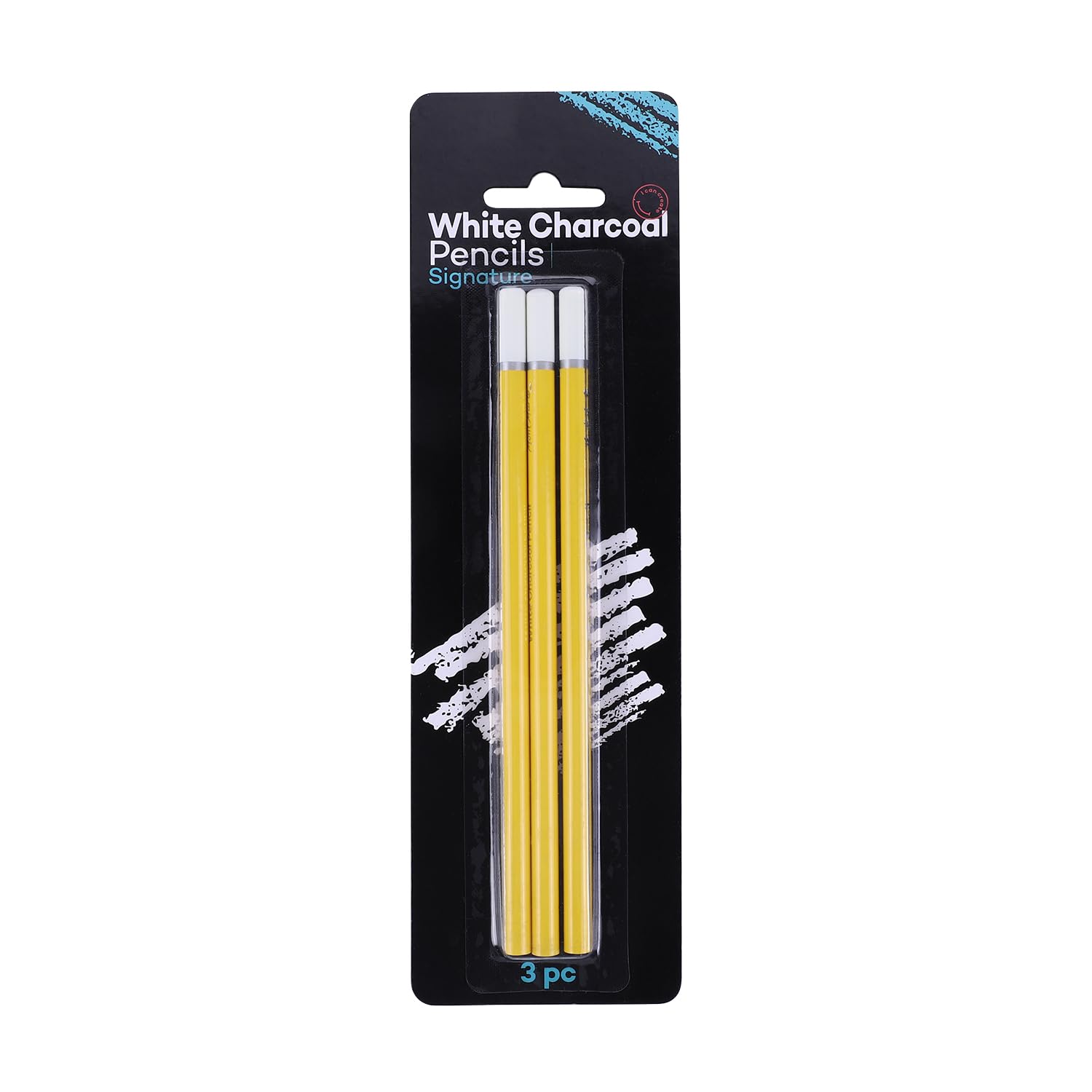 ITODA Artist Pencils White Charcoal Art Chalk Pencil Wood Professional Sketching Pen White Highlight Colouring Pencil Oil Pastel Pencils for Paint Drawing Sketch Art Supplies Stationery 3pcs