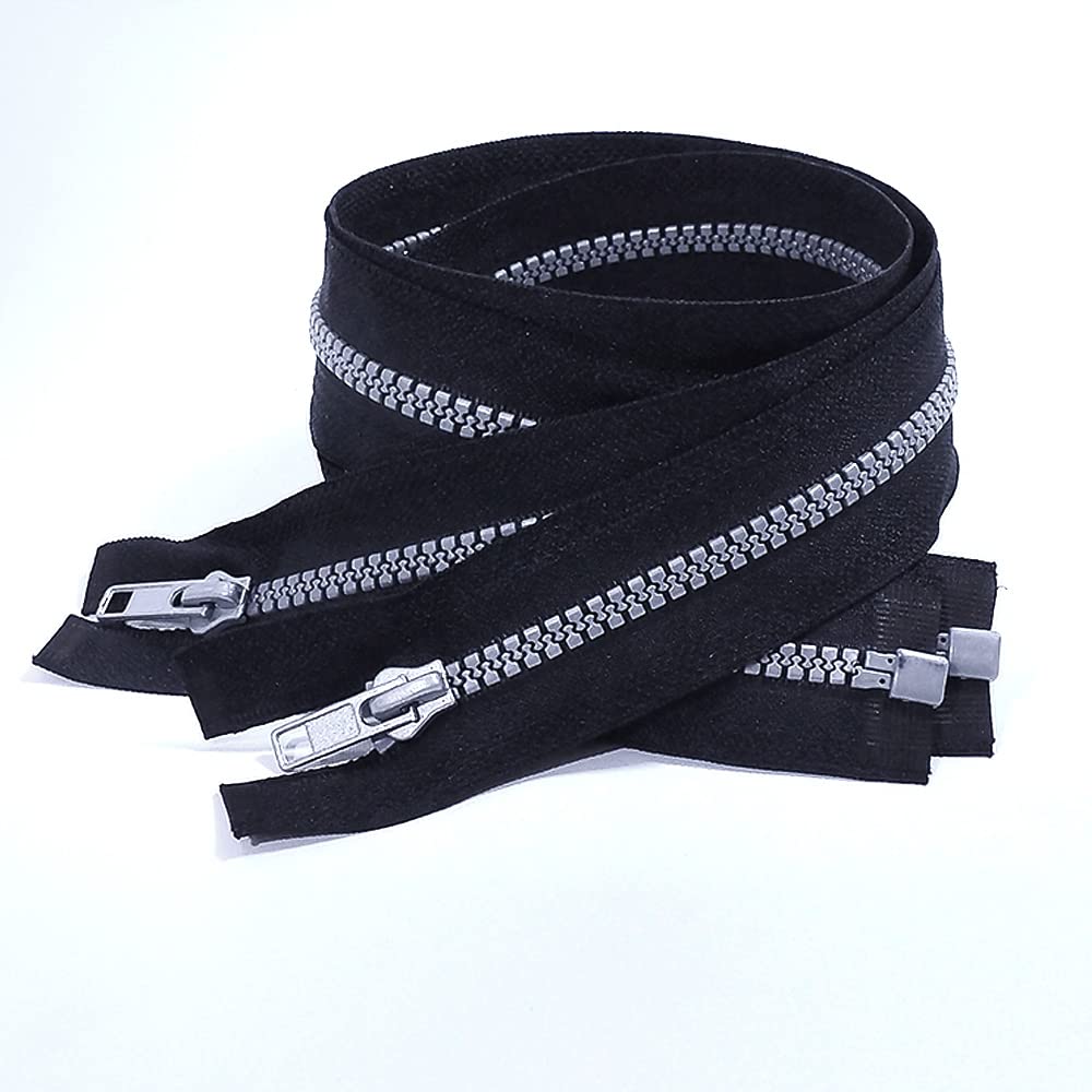 Pack of 10 Plastic Zipper (Size cm), 10 Pieces/Bag #5, Zipper for Sewing, Black (45cm Pack 10, 332)