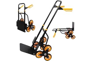 ExGizmo Stair Climbing Cart,Hand Truck Dolly,550 LBS Heavy-Duty Trolley Cart,Adjustable Portable Stair Climber Hand Trolley w