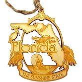 Florida Ornament Handmade Wooden Christmas Tree State Decor