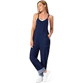 roswear Women's Denim Overalls Non-Stretch | Thin Fabric, Sleeveless, Adjustable Strap, Cuffed Hem, Cotton, Viscose, Spring, Summer, Travel Outfits