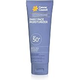 Cancer Council Daily Moisturizer Sunscreen for Face, SPF 50+, 2.5 FL OZ | With Green Tea Extract &ndash; Broad Spectrum UVA/UVB &ndash; Sensitive Skin &ndash; Paraben &amp; Fragrance Free, Water Resistant