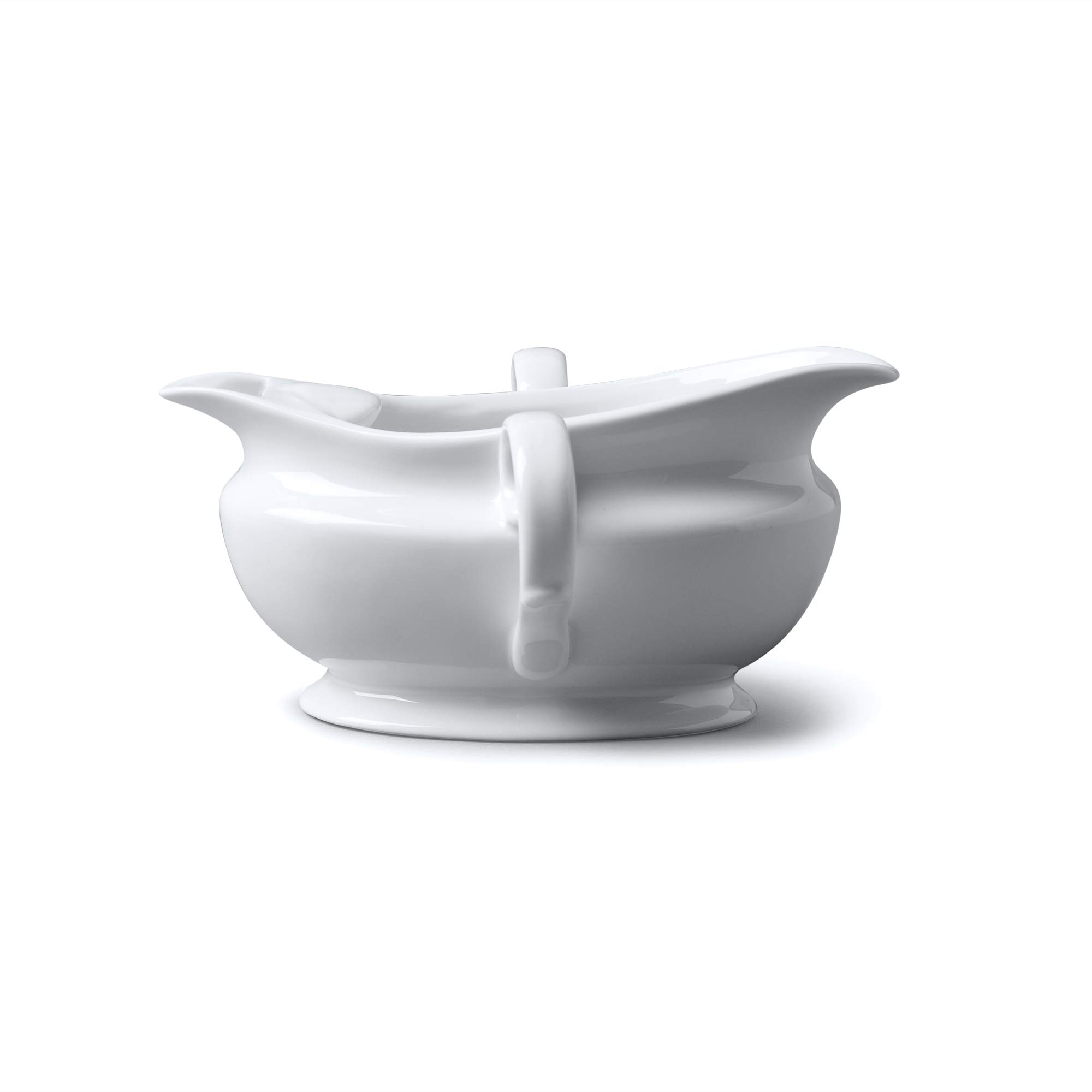 Traditional Porcelain Gravy Boat Fat Separator with Two Handles, Wm Bartleet & Sons, White (300ml)