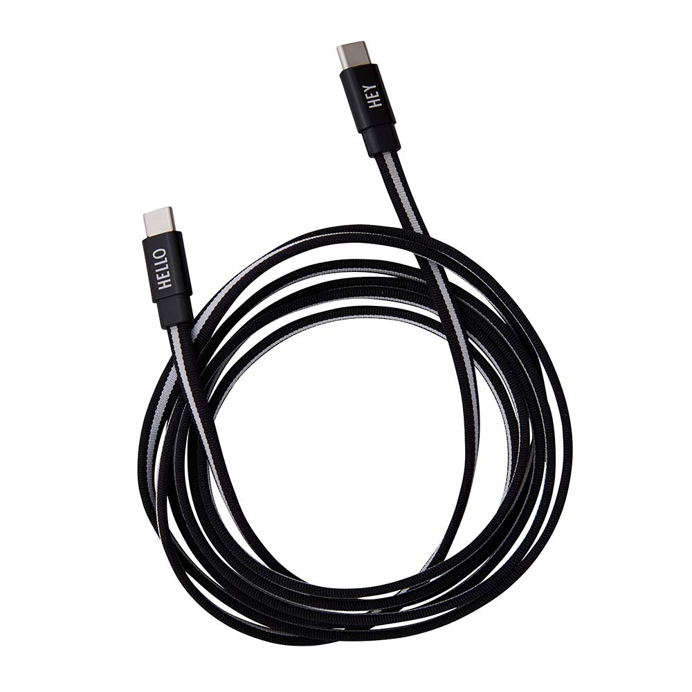 Design Letters USB-C to USB-C cable, compatible for Macbook Laptop and iPad Pro Charger from 2016+, 2 M. (Black/White) — image 1