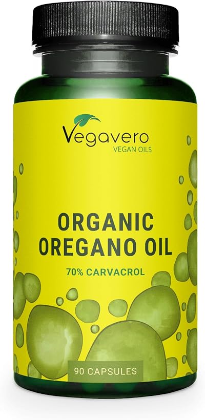 Vegavero Organic Oregano Oil Capsules 90 mg Carvacrol 3 mg Thymol Vegan 90