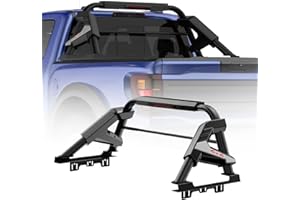 KURMT Universal Truck Sport Roll Bar, Adjustable Sport Bed Rack Roll Bars Compatible with Dodge Ram 1500/2500/3500,Ford F-150/F-250/F-350, GMC Sierra,Chevy,Silverado,Tacoma,Tundra,Titan,Sequoia,Frontier