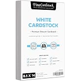 8 1/2 x 14" White Legal Size Card Stock Paper - Premium Smooth 65lb Cover Cardstock - Perfect for Documents, Programs, Menus Printing | 100 Sheets Per Pack