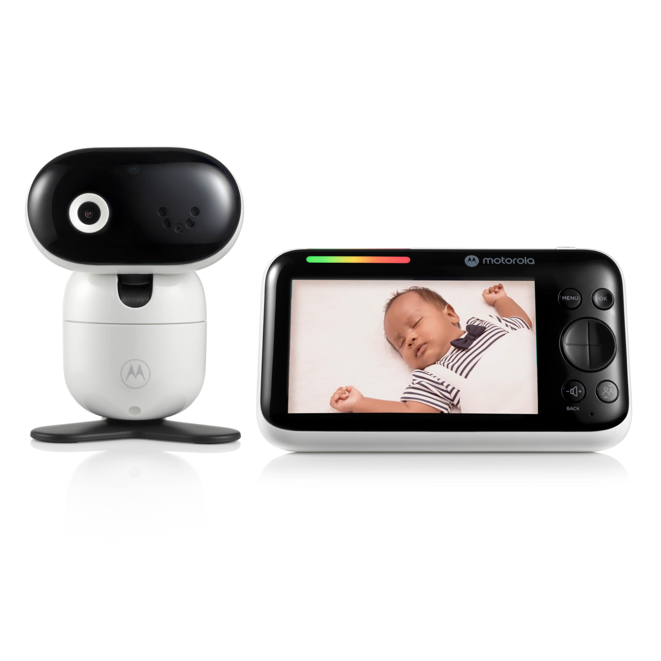 Motorola Nursery Video Baby Monitor with Camera, 5″ Screen HD PIP1610, No WiFi, Wall Mount, Long Range, 2-Way Audio, Temperature Sensor, Motorized, Lullabies