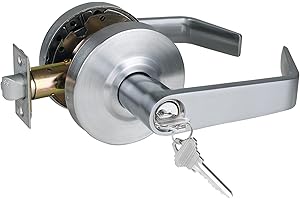 NEWBANG Commercial Heavy Duty Door Lever for Storeroom in Satin Chrome Finish, Left and Right Handed, GRD-ST-1P
