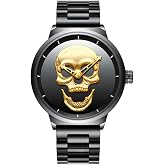 CdyBox Men Boys 30M Waterproof Quartz Watches Wristwatches Stainless Steel Big Face Watch