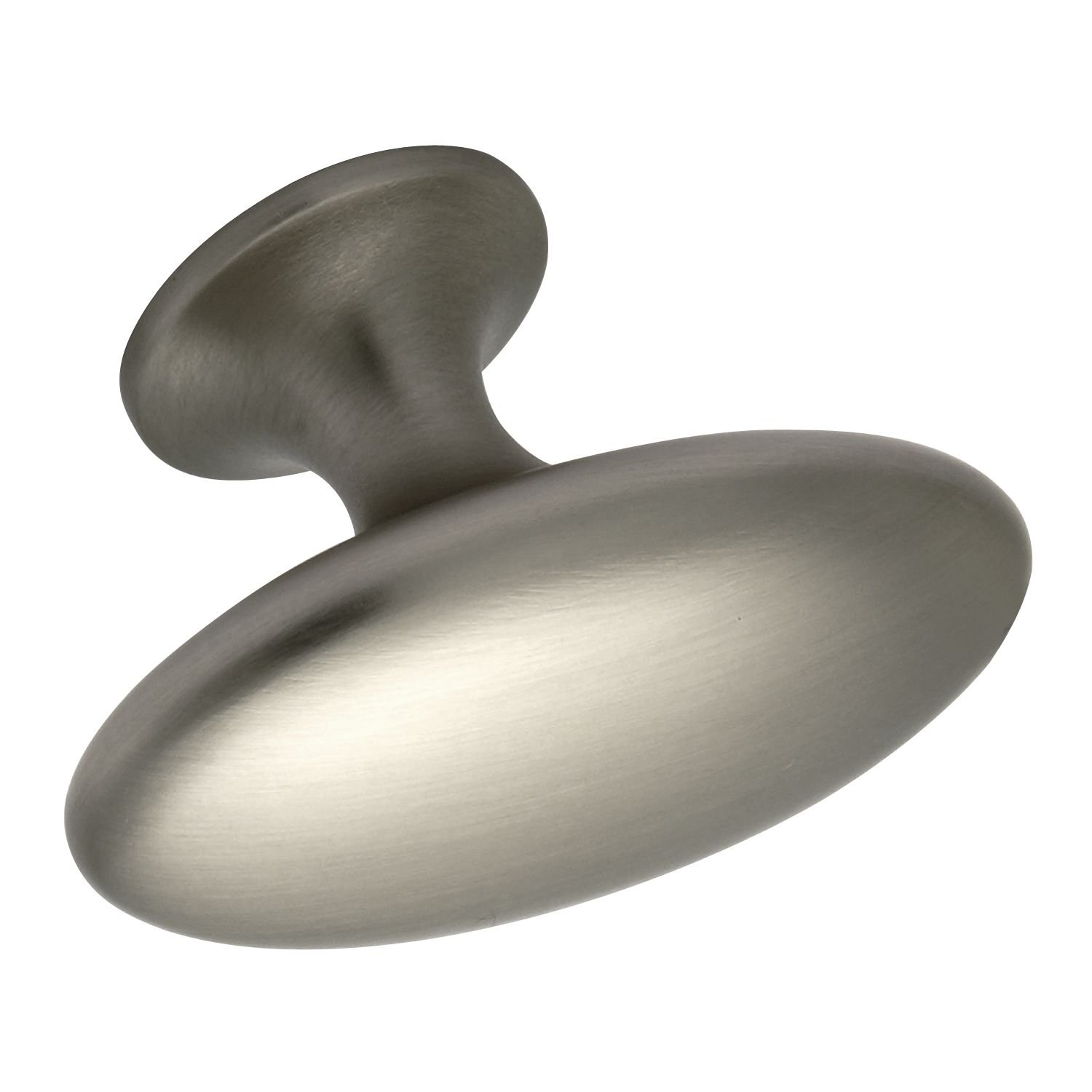 Furnipart Furniture Knob Simple Width 60 mm Oval Furniture Knob Die-Cast Zinc Stainless Steel Effect