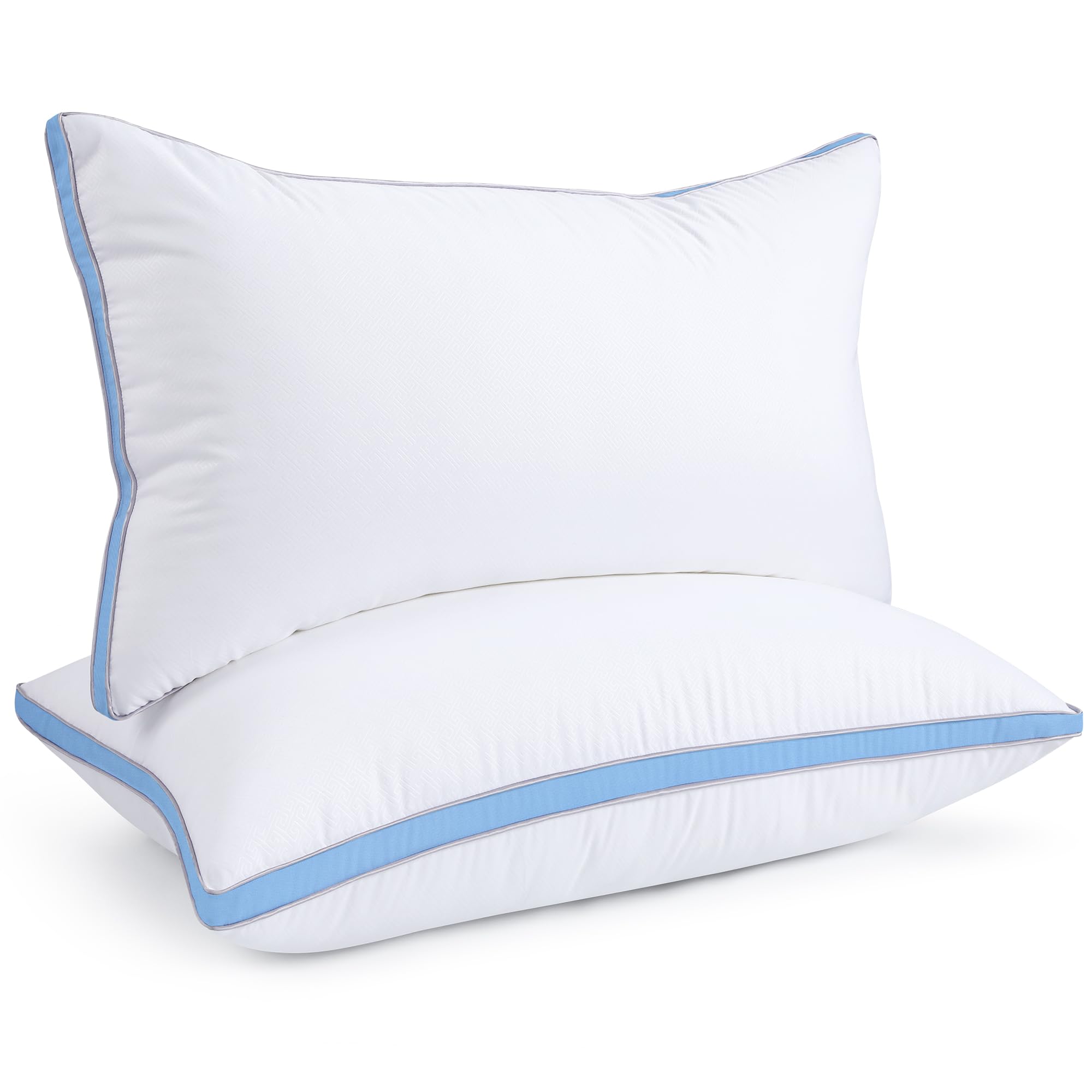 Photo 1 of viewstar King Size Pillows Set of 2, Hotel Quality Cooling Down Alternative Gusseted Bed Pillows for Side, Back, or Stomach Sleepers, Light Blue
