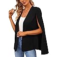Women's Cape Blazer Split Long Sleeve Open Front Blazer Jacket Business Casual Suit Tops Cardigan Coats