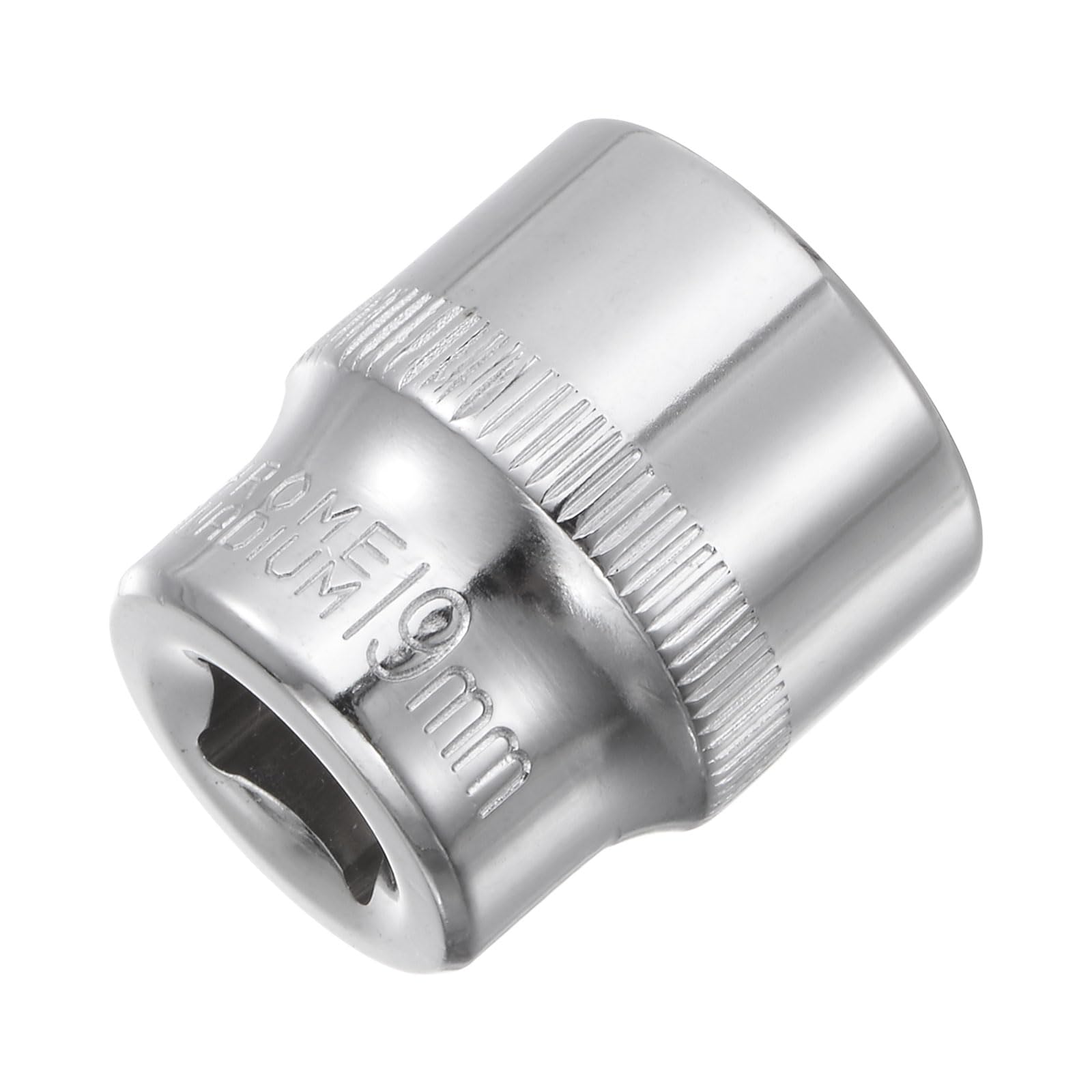 Sourcingmap 3/8-Inch Drive 19mm 6-Point Shallow Socket, Metric, Cr-V