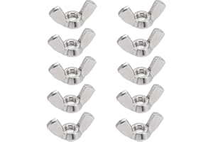 uxcell #10-32 Wing Nuts 304 Stainless Steel Shutters Butterfly Nut Hand Twist Tighten Fasteners Parts 10pcs