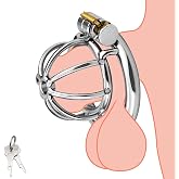 Silver Metal Chastity Cock Cage - Male Chastity Device Locked Cage Sex Toys for Men Stainless Steel Penis Cage Chastity Device for Penis Training and Abstinence Sweater w1