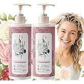DEMIKI Shampoo for Women,Japanese Shampoo for Oily Hair, Keratin Care,Organic Rose Scent, Pink, Moisturizing, Volumizing Hair Care, Anti Dandruff, Sulfate Free & Paraben Free, 450ml,16oz*2