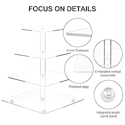 AMEITECH Cupcake Stand with Base, 4-Tier Square