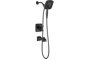 Delta Ashlyn 17 Series Matte Black Dual-Function Shower Faucet Set with In2ition 2-in-1 Dual Shower Head with HandHeld Spray Combo, Valve Trim Kit, Matte Black T17464-BL-I (Valve Not Included)