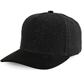 Trendy Apparel Shop 5 Panel Cotton and Suede Combo Snapback Baseball Cap
