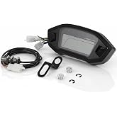 YSMOTO Motorcycle Universal Tachometer Digital Odometer | Acrylonitrile Butadiene Styrene, Motorcycle Speedometer, Equipped with LED Indicators, Night Riding