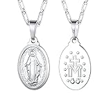U7 Catholic Gift Platinum Plated Oval Lady of
