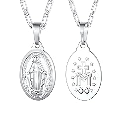 U7 Catholic Gift Platinum Plated Oval Lady of