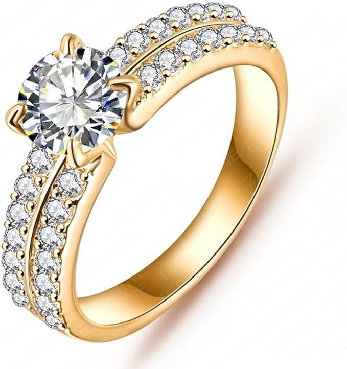 Nuevos anillos de oro 18 K boda de diamantes anillo de compromiso Nuevos anillos de oro 18 K boda de diamantes anillo de compromiso