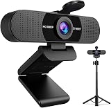 EMEET C960 Webcam with Tripod 1080p Microphone Privacy Cover Dual Mics