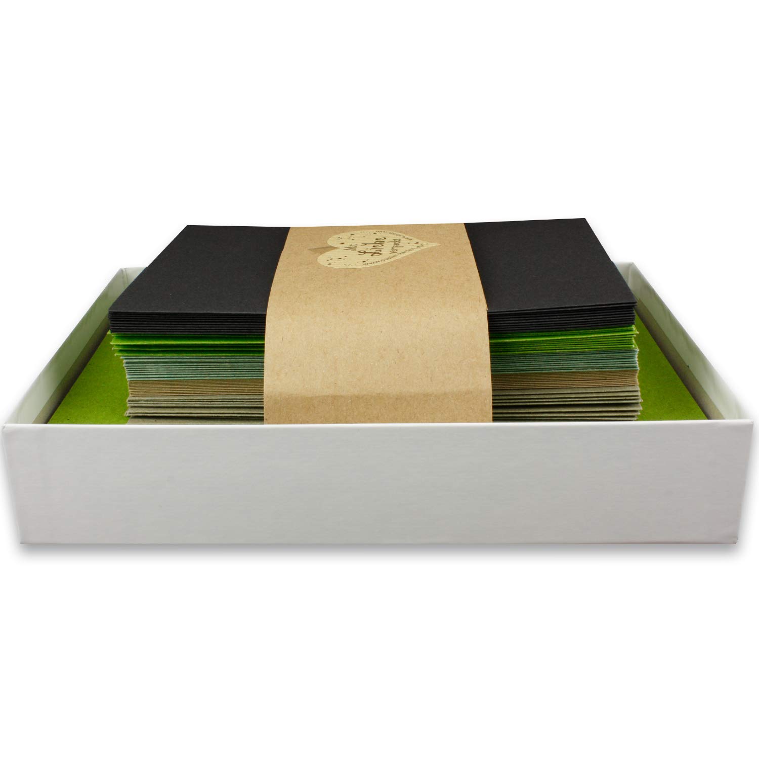 25x Coloured folding cards blank with envelope and inserts in DIN B6 - Vintage Kraft paper