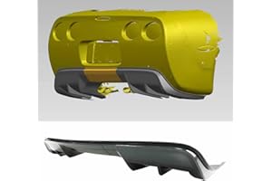 PFRREOR 3PCS Rear Bumper Diffuser for Chevy Corvette C5 1997-2004 Add-On PP Plastic Body Kit (Carbon Fiber Painted)