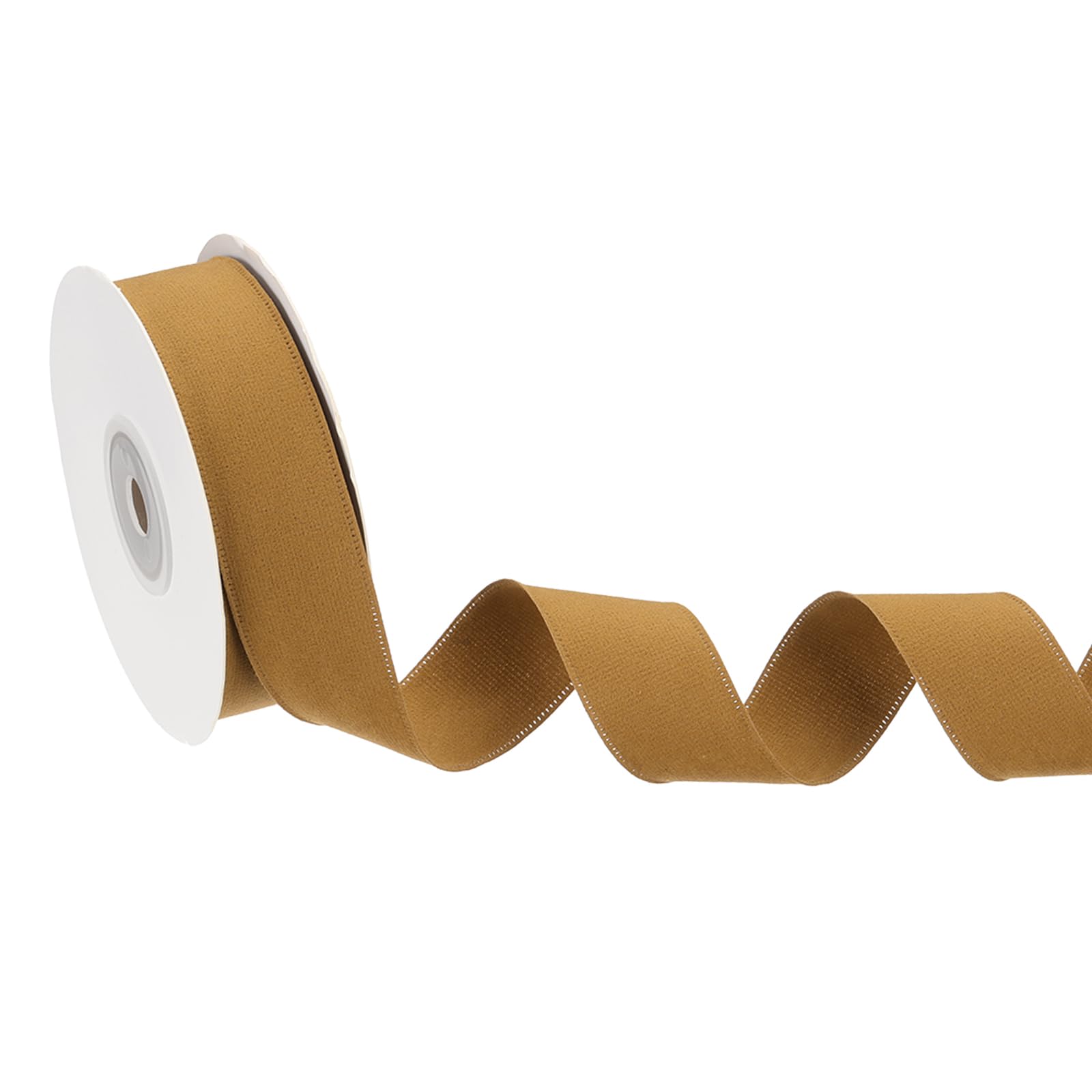 PATIKIL Double Face Velvet Ribbon for Gift Wrapping, 1 Inch x 10 Yard Velvet Wired Vintage Trim Ribbons for Crafts Bow Christmas Tree Ornaments Bouquets Wedding Decor, Light Brown