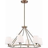 Crystorama Keenan 6 Light Vibrant Gold Chandelier with Glass Shades