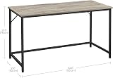VASAGLE Computer Desk 135 x 60 cm Heather Greige Ink Black LWD043B02 view 6