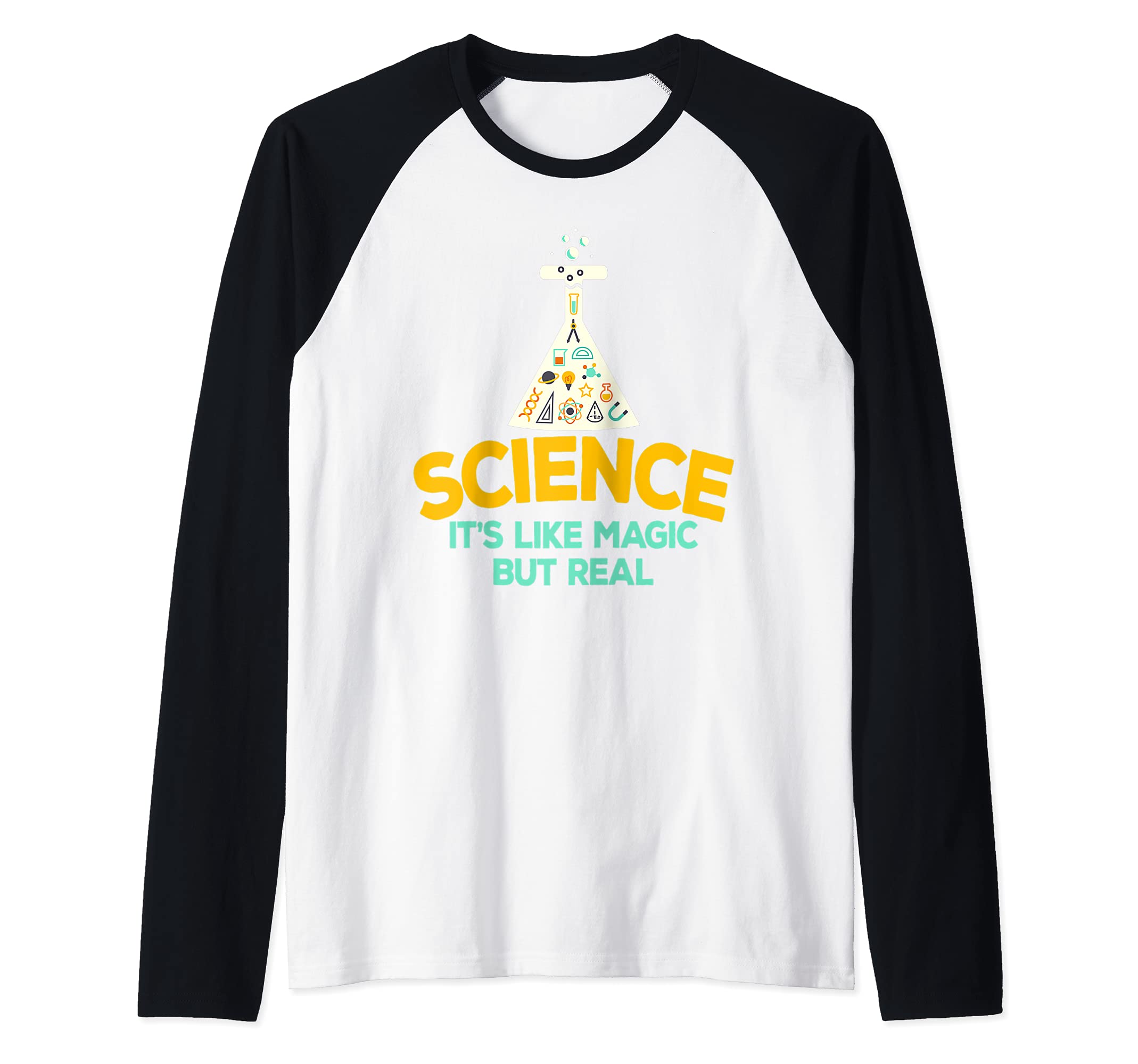 Science It's Like Magic But Real Kids Scientist Teacher Raglan Baseball Tee