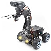 Adeept PiCar Pro V2 Robotics Kit(Raspberry Pi NOT Included), Smart Car with 4-DOF Robotic Arm for Pi 5/4/3, 1080P HD Camera, OpenCV, Obstacle Avoidance, Line Tracking, USB-C Charging, Digital Tutorial