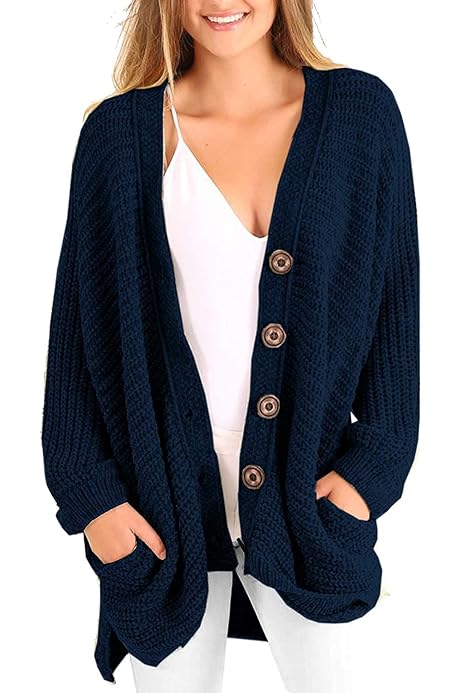 Button Down Oversized Cardigans 