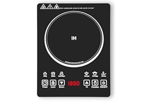 HANKESI Single Burner Induction Cooktop,Hot Plate with 6 Cooking Modes, portable cooktop with LCD touch control,9 Levels &3H 