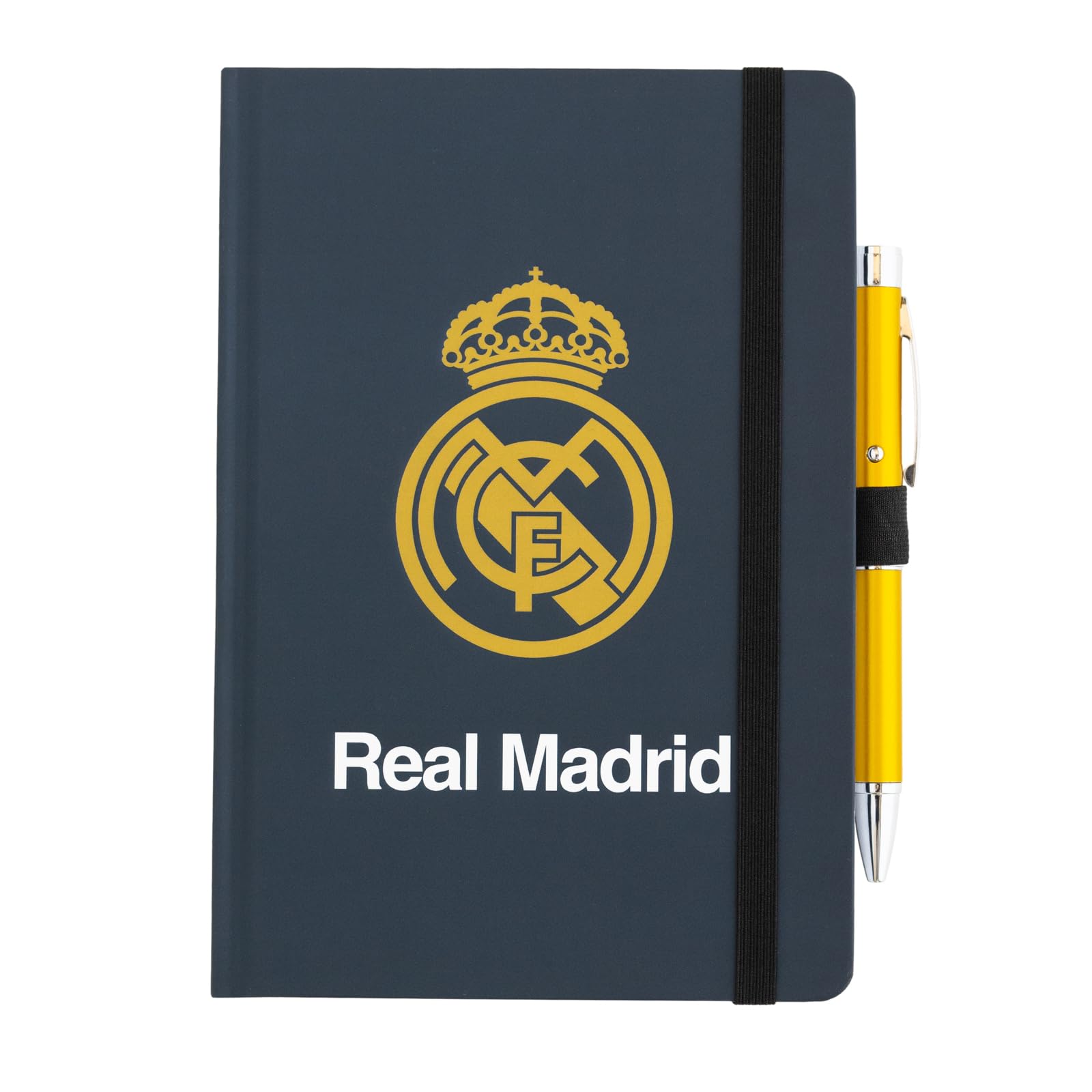 Grupo Erik A5 Notebook & Pen Set - Real Madrid Gifts | Projector Pen, Blank Journal Note Book, Plain Notebook A5 Sketchbook | Football Gifts Under 15 Pounds
