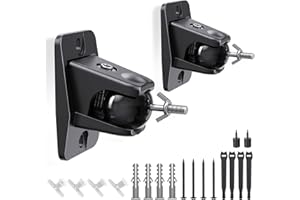Surround Sound Speaker Wall Mount，Ceiling Mount Bracket for Universal Satellite, fits Keyhole and Thread Hole with 1/4"-20 Th