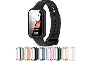 MOTONG Compatible with Xiaomi Band 8 Active Case Cover - Full Coverage TPU Protective Case Cover Compatible with Xiaomi Band 8 Active/Redmi Band 2(TPU Black)