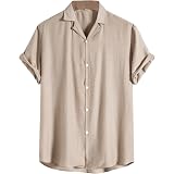 Amazon.com: SheIn Camisa casual con botones y puños de manga corta para  hombre : Ropa, Zapatos y Joyería