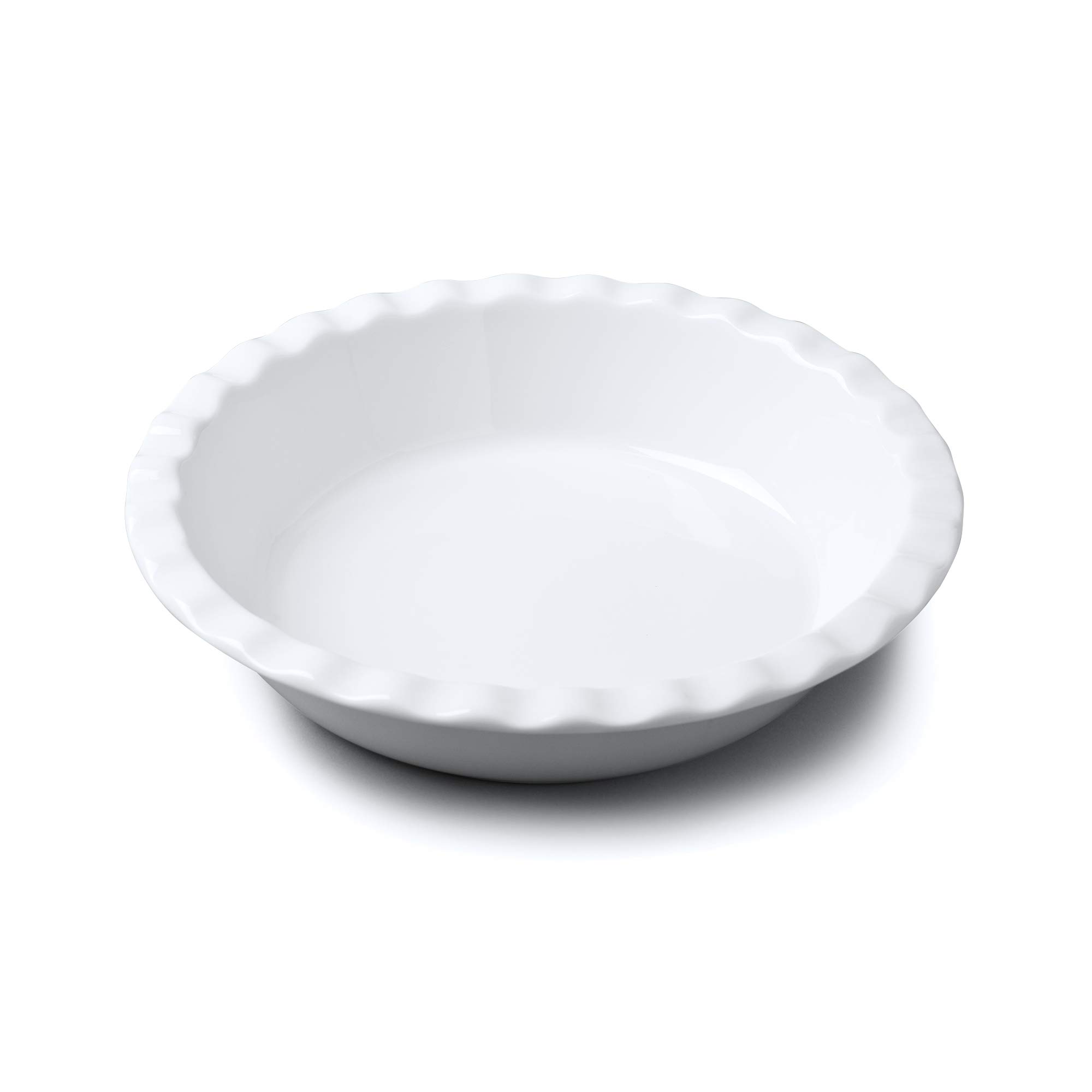 WM Bartleet & Sons 1750 Crinkle Rim Pie Dish, White Porcelain Baking Oven Dish (27cm)
