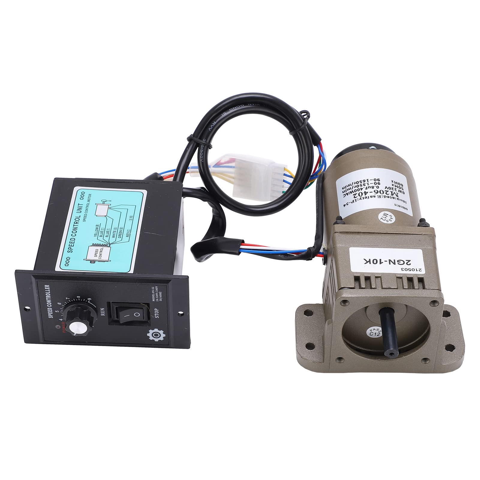 AC 220V 6W Single Phase Asynchronous Gear Motor AC Gear Motor Deceleration Adjustable Speed (10K) For Packaging Industry Machine Tool Industry Transport Equipment