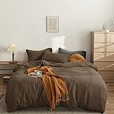 CLOTHKNOW Brown Queen Comforter Set Chestnut Brown Bedding Comforter Sets Dark Brown Queen Comforter Soft Mocha Coffee Comforter with 2 x Pillow Cases