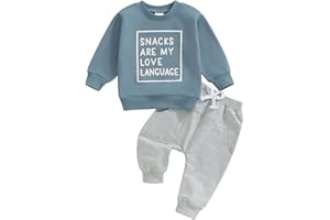 SEJARDIN Toddler Baby Boy Fall Winter Outfit Long Sleeve Letter Print Sweatshirts and Jogger Pants Infant Boy Clothes