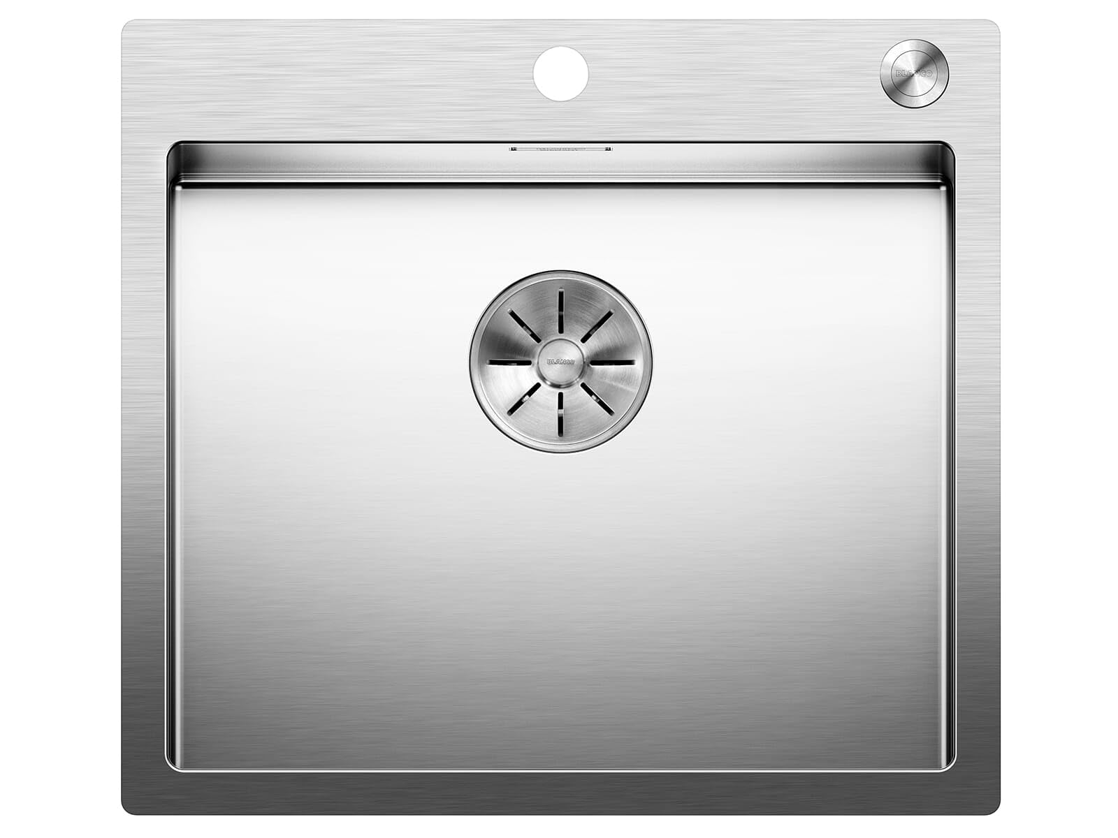 BLANCO CLARON 500-IF/A Stainless Steel Sink, Installation Type: Installation from Top and Flush-Mounted for 60 cm Wide Base Cabinets, Resistant to Scratches, Large Basin Volume
