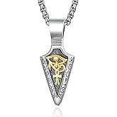 KINGWHYTE Eye Of Horus Arrow Necklace 925 Sterling Silver Ankh Necklace Egyptian Cross The Eye Of Horus Pendant Necklace For Women Men