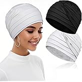 BCHRTOIP 2 Pieces Chemo Headwear for Women, Soft Cancer Headwear Elastic Cancer Hat for Hair Loss
